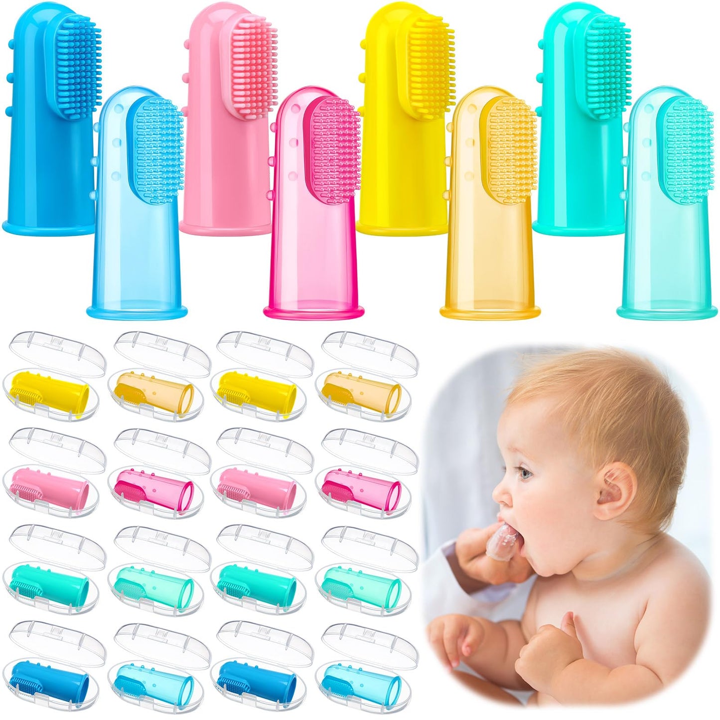 Baby Silicone Finger Toothbrush Training Set 8-Pack