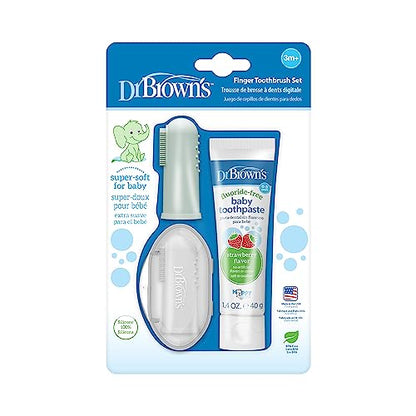 Baby Silicone Finger Toothbrush & Toothpaste Set 2-Pack
