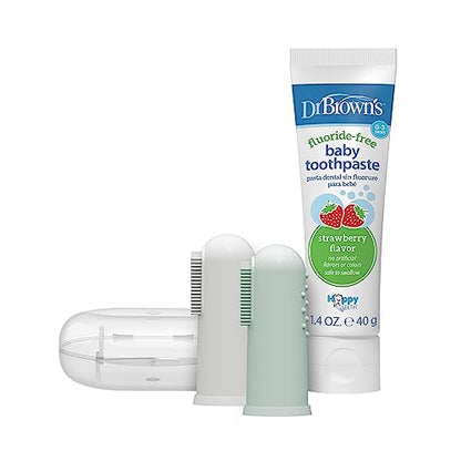 Baby Silicone Finger Toothbrush & Toothpaste Set 2-Pack