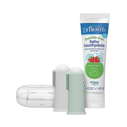 Baby Silicone Finger Toothbrush & Toothpaste Set 2-Pack