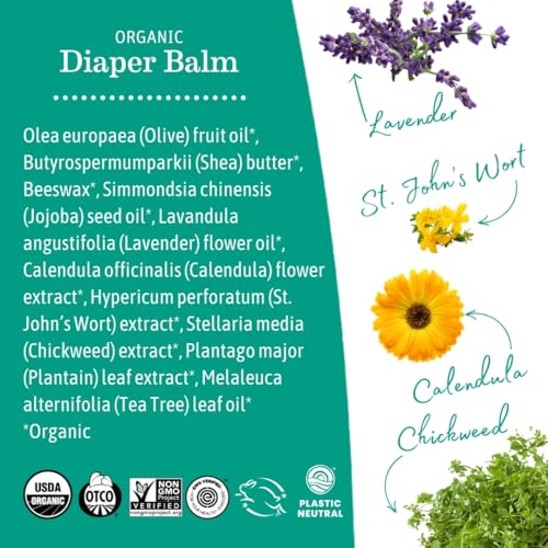 Organic Baby Diaper Balm for Sensitive Skin Gentle Care