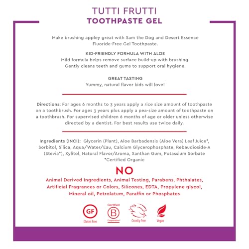 Kids Fluoride-Free Toothpaste Gel Tutti Frutti 4.7oz