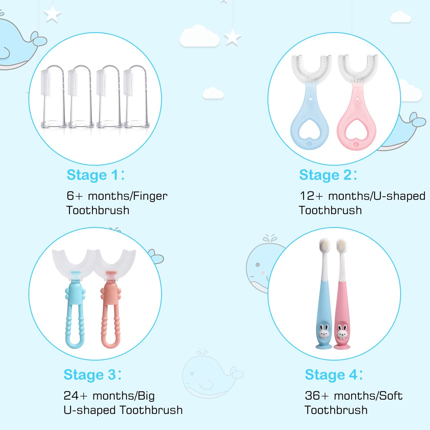 Frerdui Baby Training Toothbrush Set