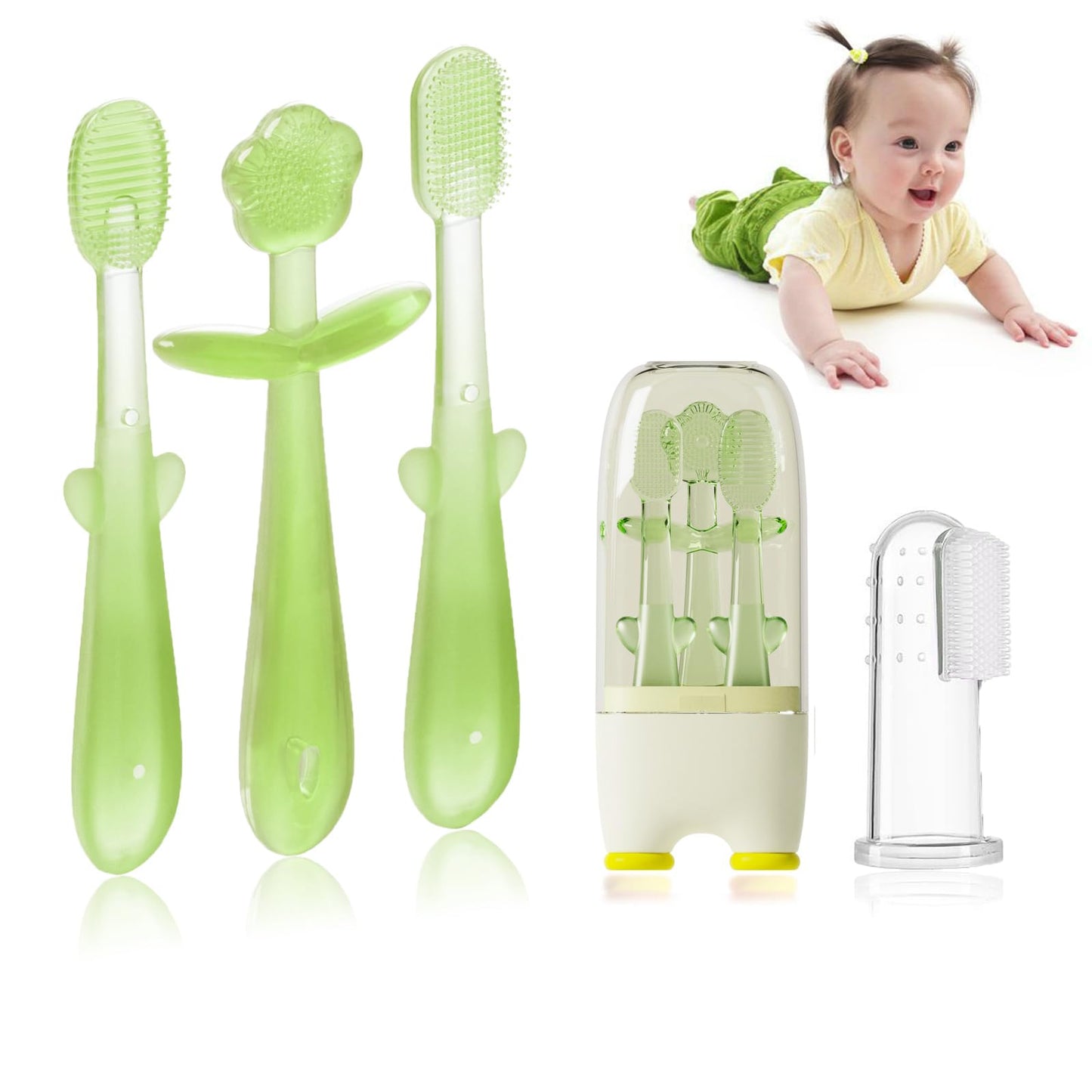 Baby Silicone Toothbrush Training Set with Cup