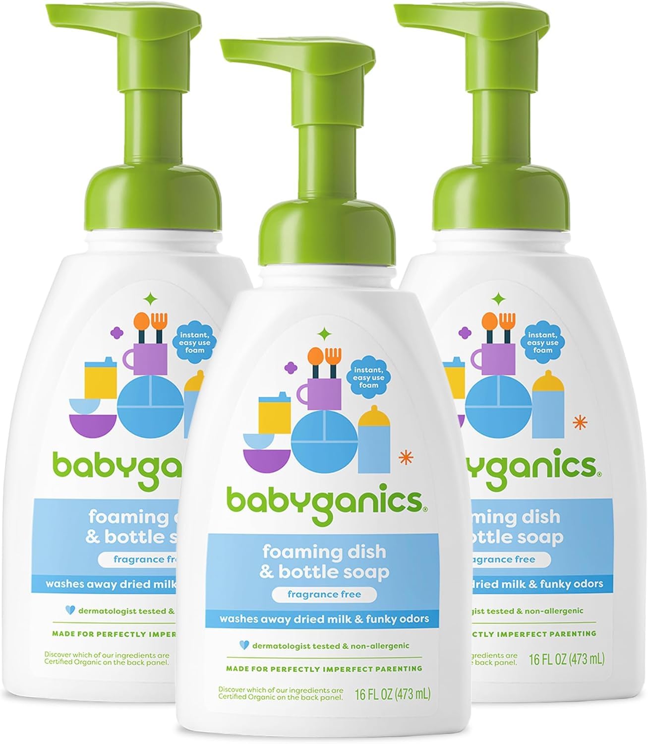 Baby Dish Soap Foaming Fragrance-Free 16oz 3-Pack