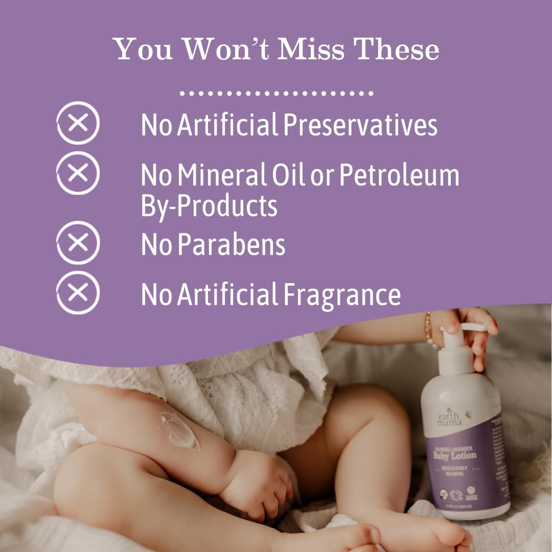 Calming Baby Lotion with Lavender for Sensitive Skin Care