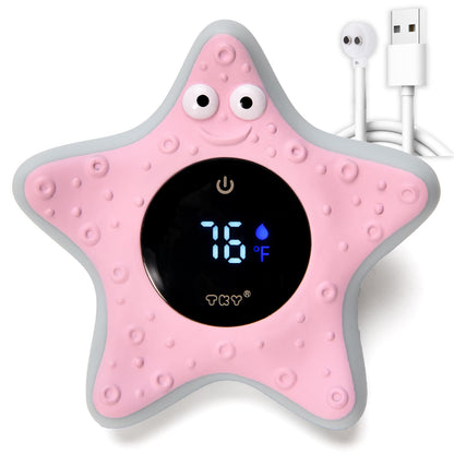 2-in-1 Baby Bath Thermometer Toy with Color Alert Display