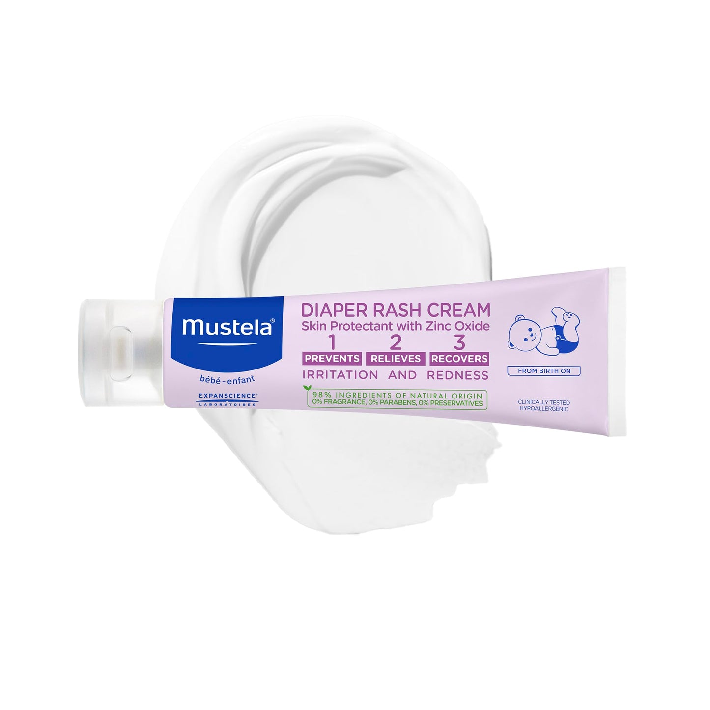 Baby Diaper Rash Cream with Zinc Oxide Gentle Skin Protection