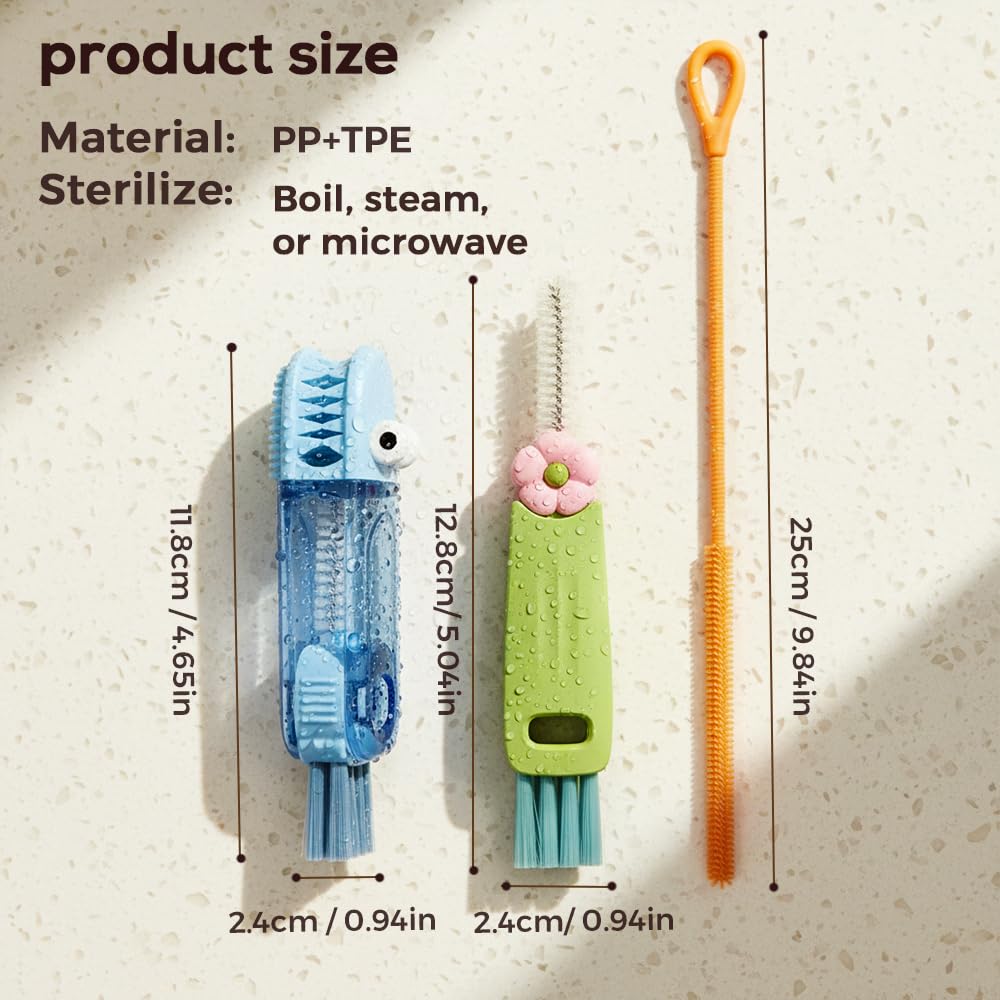 3-in-1 Bottle & Straw Cleaning Brush Set