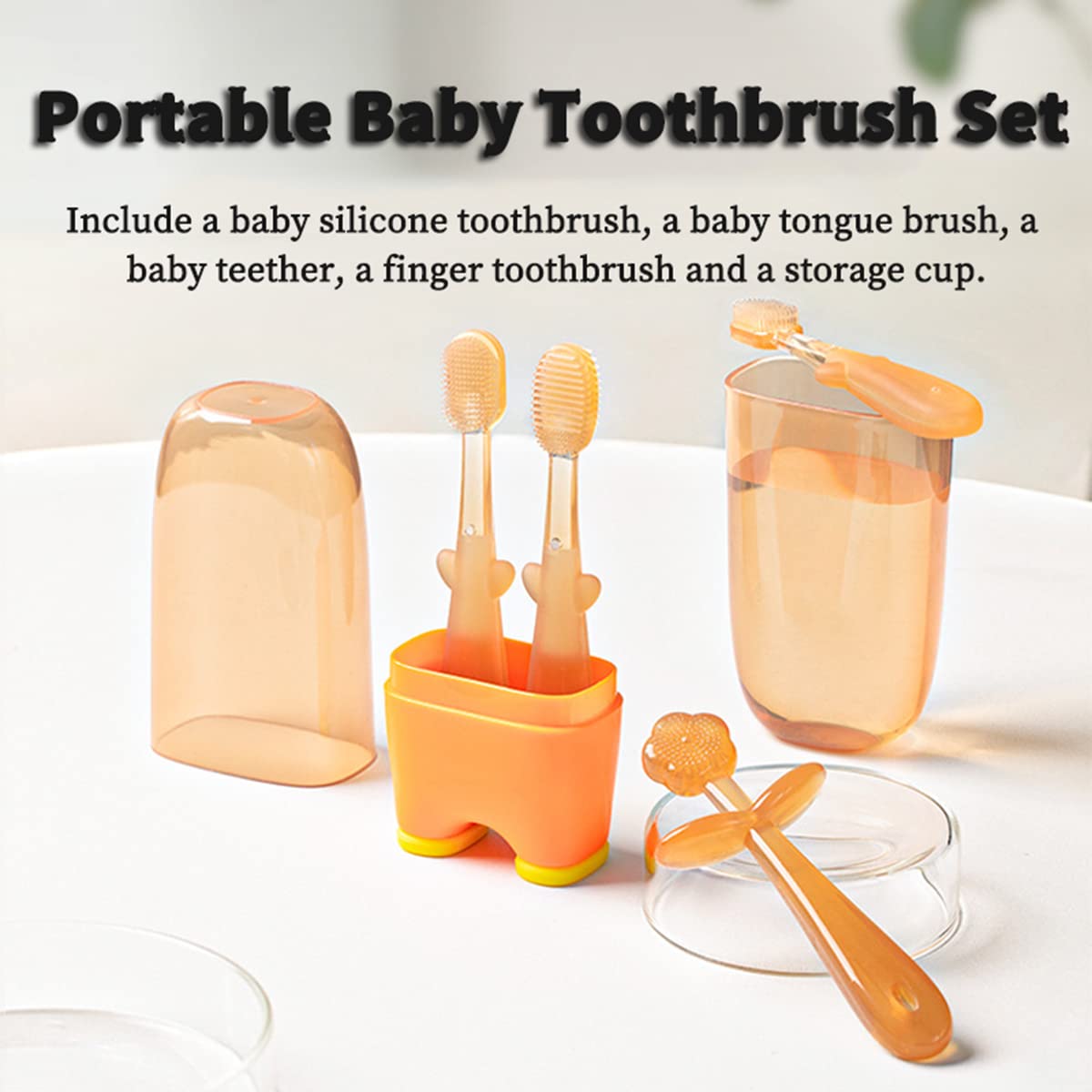 Baby Silicone Toothbrush Training Set with Cup