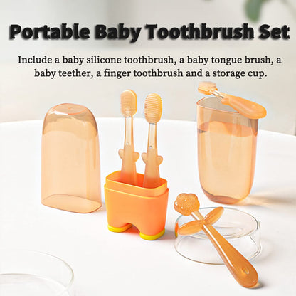 Baby Silicone Toothbrush Training Set with Cup