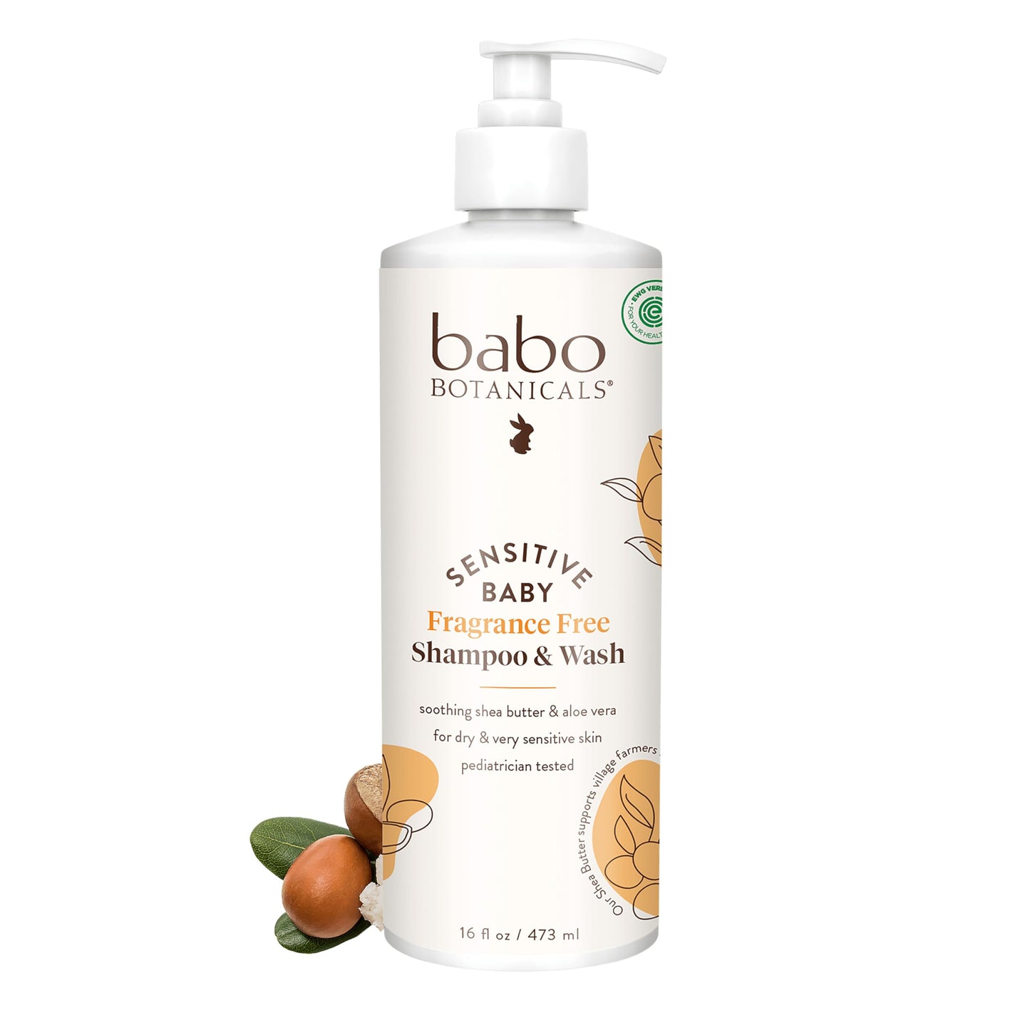Sensitive Baby Shampoo and Wash with Shea Aloe Gentle Care