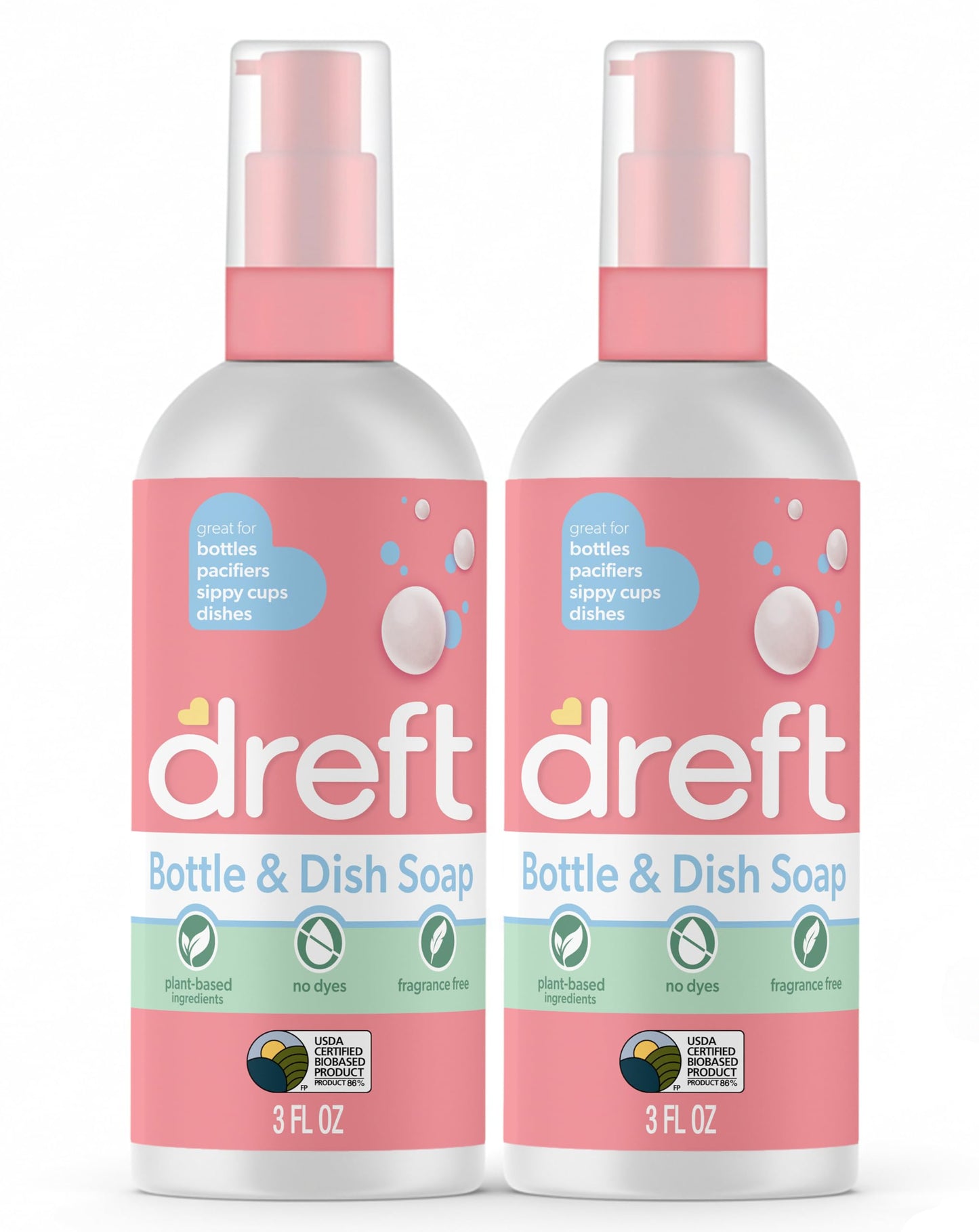 Baby Bottle & Dish Soap Fragrance-Free 3oz 2-Pack