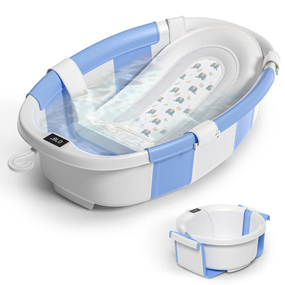 Collapsible Baby Bathtub with Thermometer Portable Large Tub