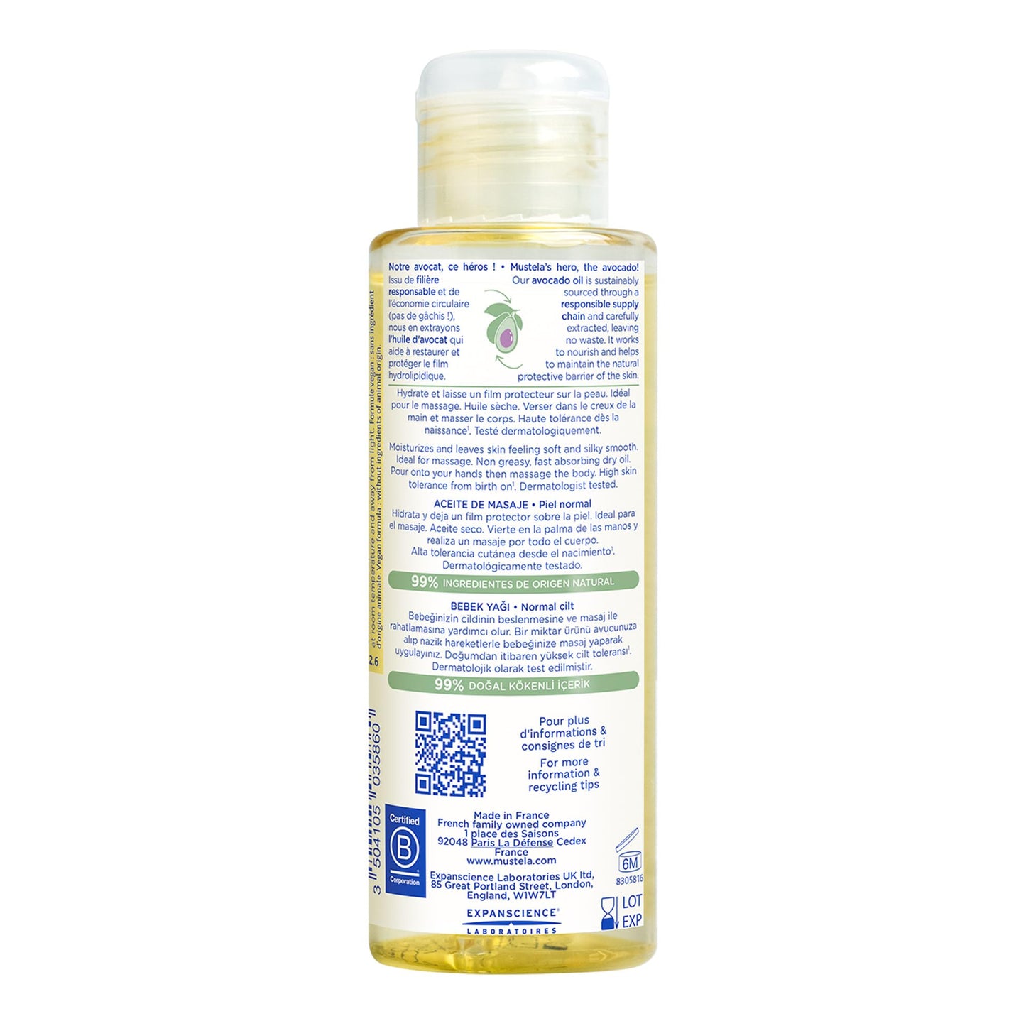 Moisturizing Baby Oil with Avocado for Gentle Massage Care