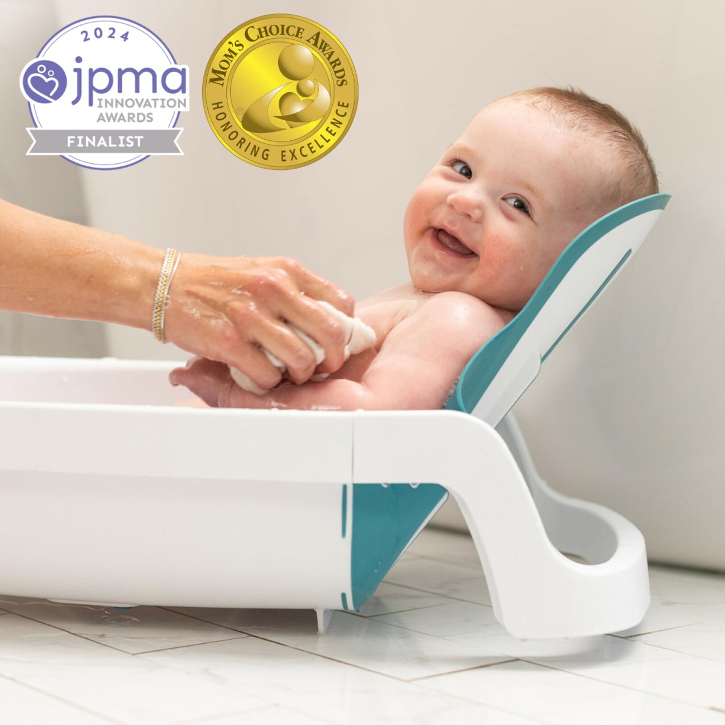4-in-1 Baby Bathtub with Reclining Seat Adjustable Design