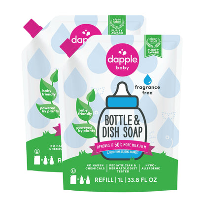 Dapple Baby Bottle Soap, Hypoallergenic Dish Soap for Baby Bottles