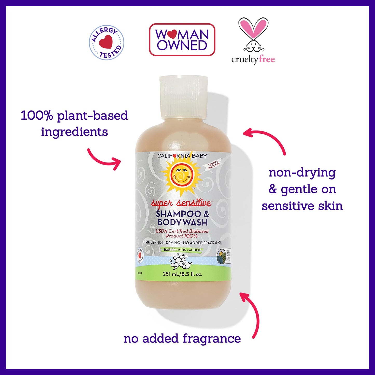 Sensitive Baby Shampoo and Body Wash Fragrance Free Care
