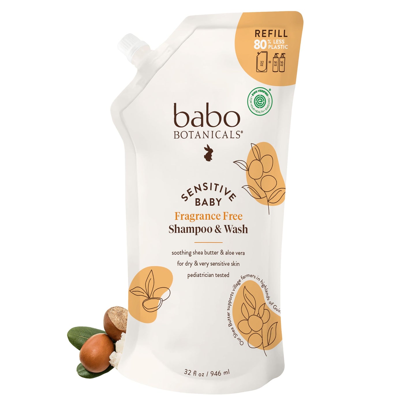 Sensitive Baby Shampoo and Wash with Shea Aloe Gentle Care