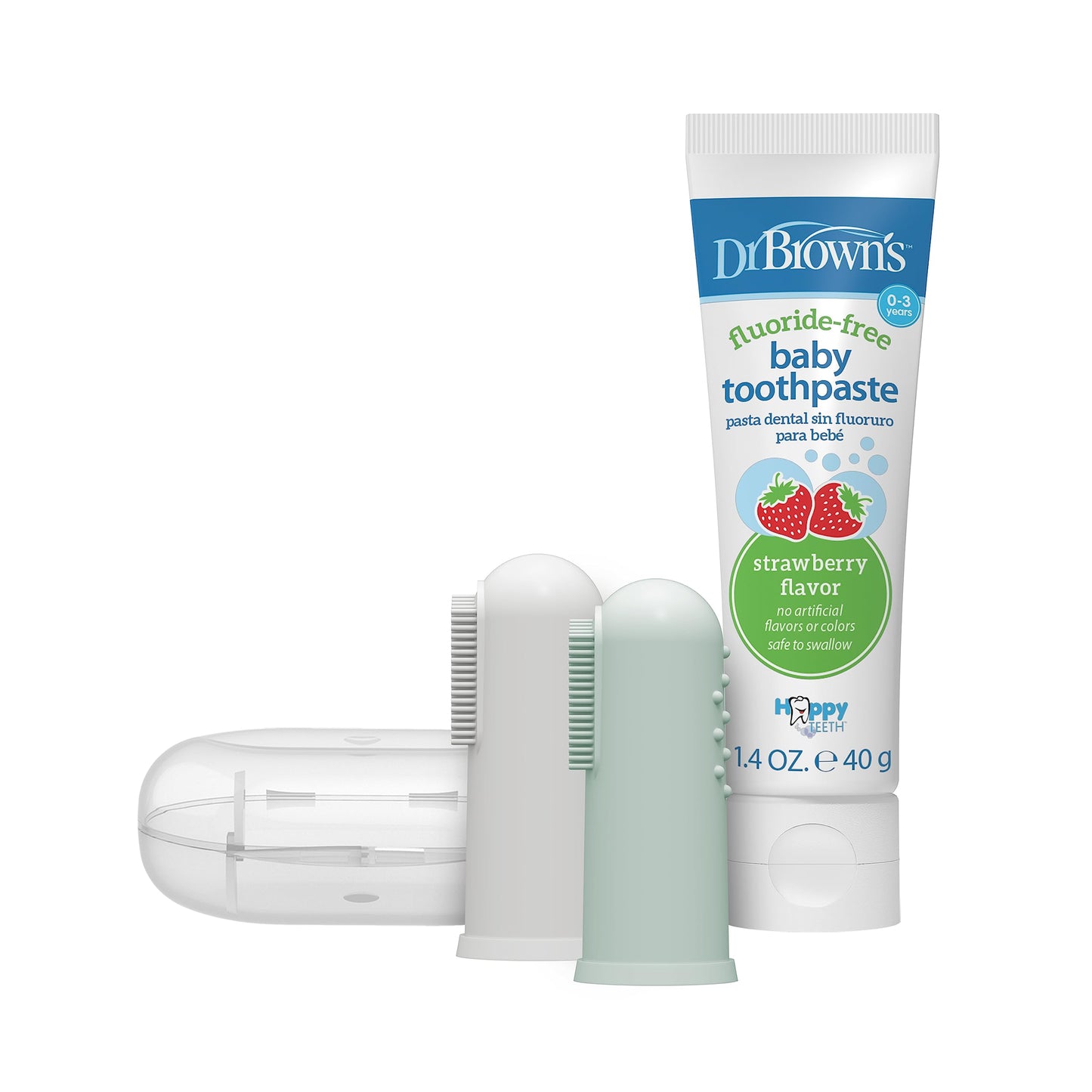 Baby Silicone Finger Toothbrush & Toothpaste Set 2-Pack