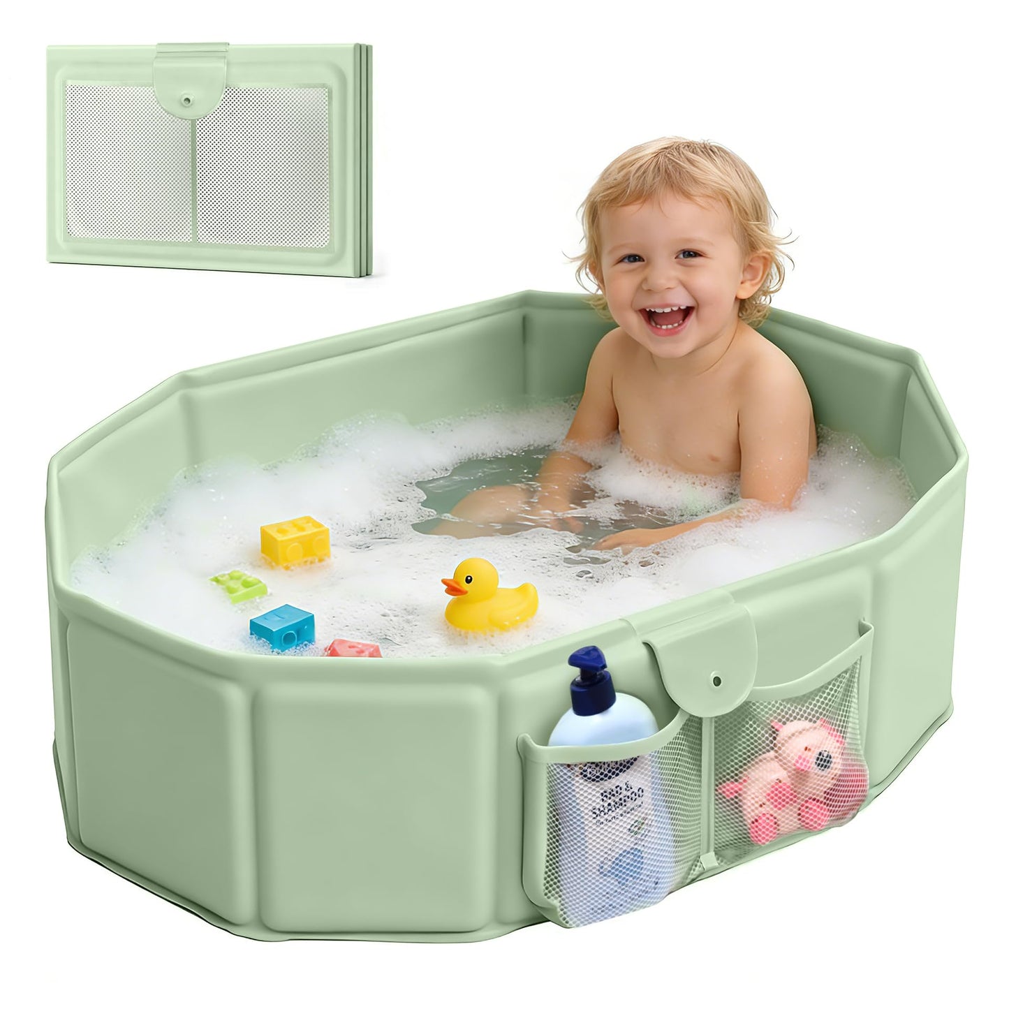 Collapsible Toddler Bathtub Portable Shower to Bath Tub