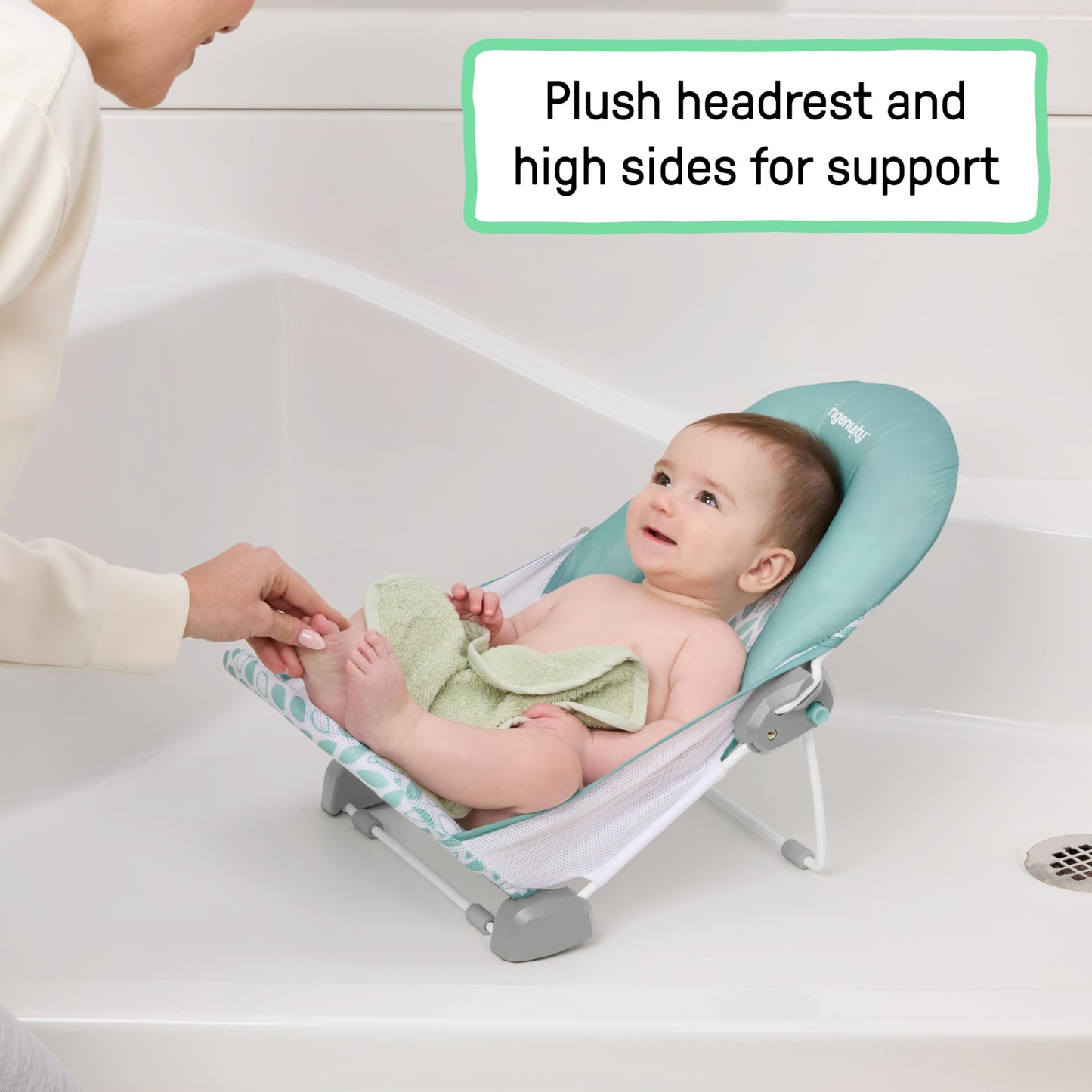 Foldaway Baby Bath Seat with Adjustable Support Sling