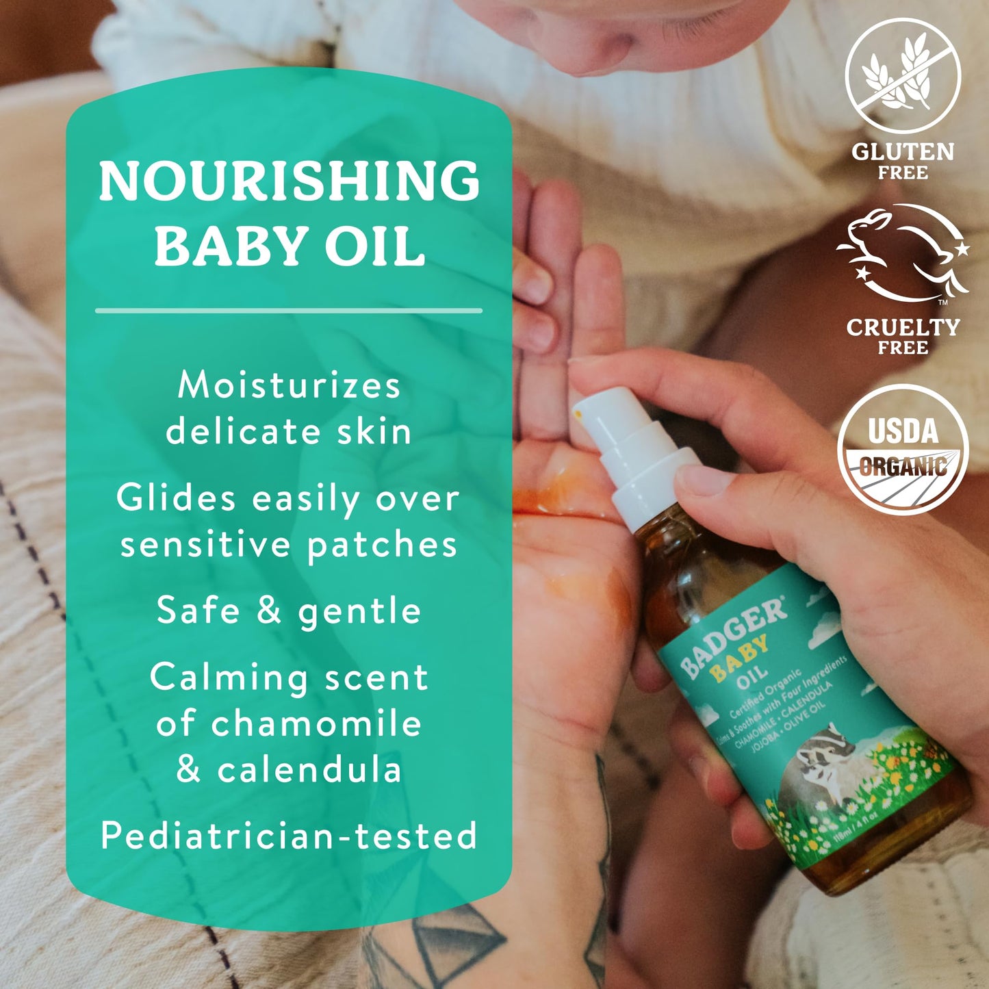 Organic Baby Oil for Dry Skin Soothing Moisture Care