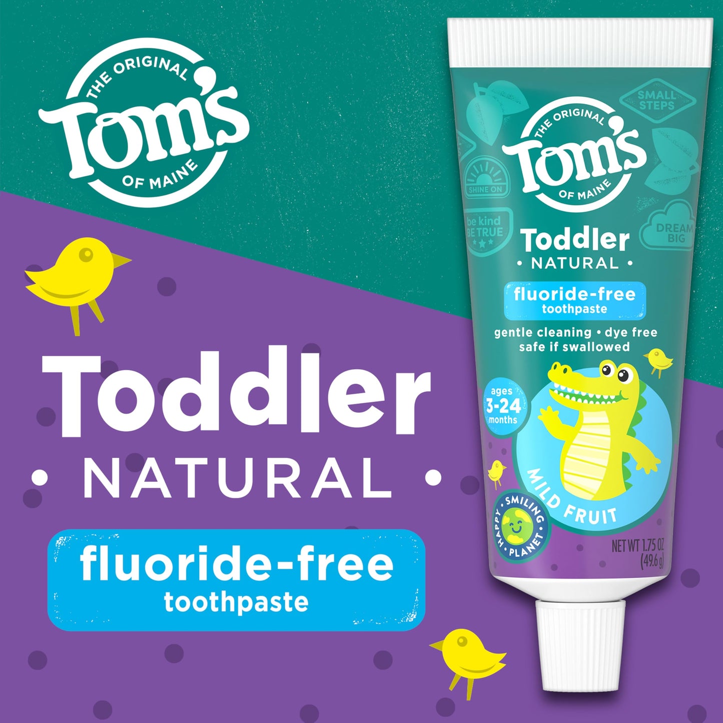 Toddler Fluoride-Free Toothpaste Mild Fruit 3-Pack