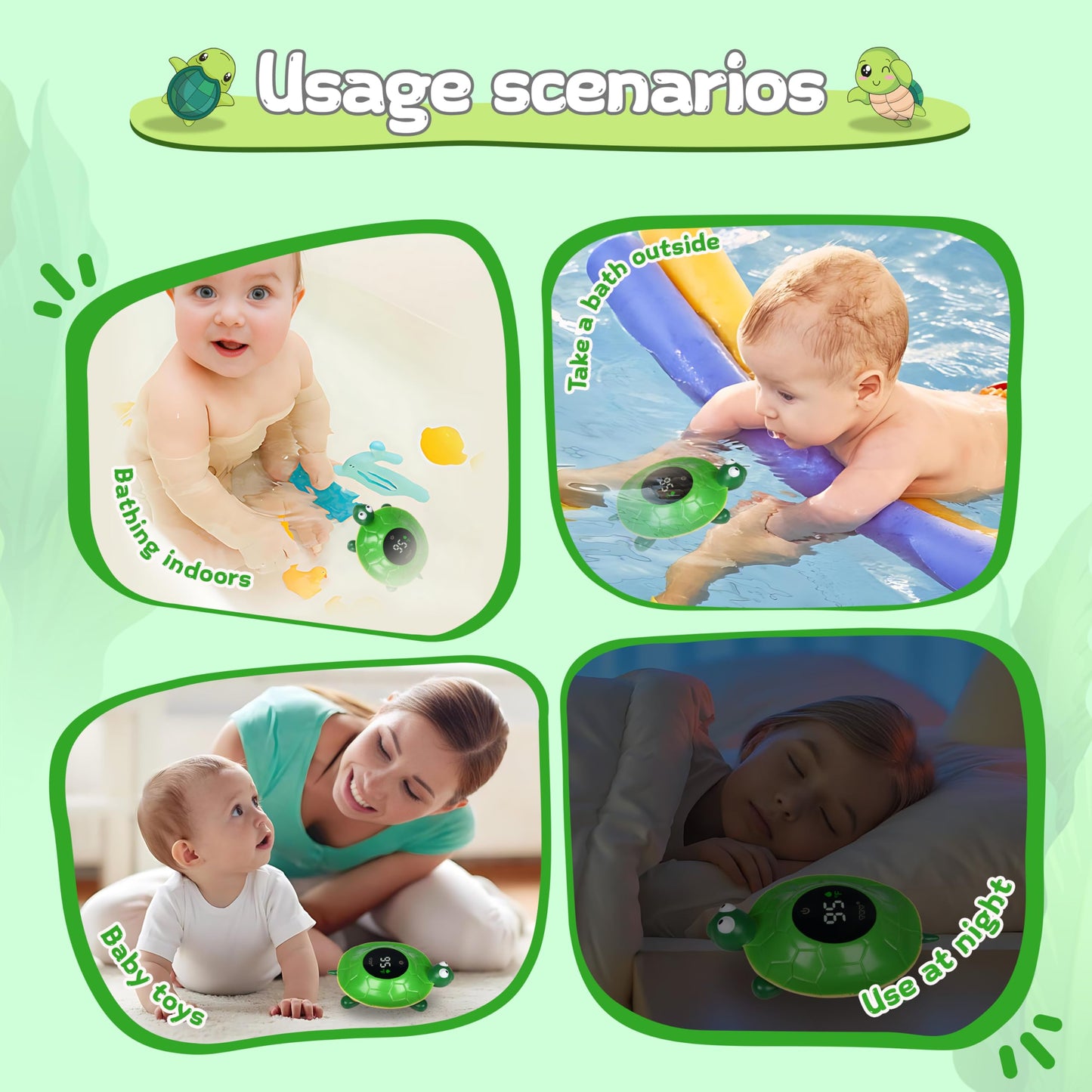 2-in-1 Baby Bath Thermometer Toy with Color Alert Display