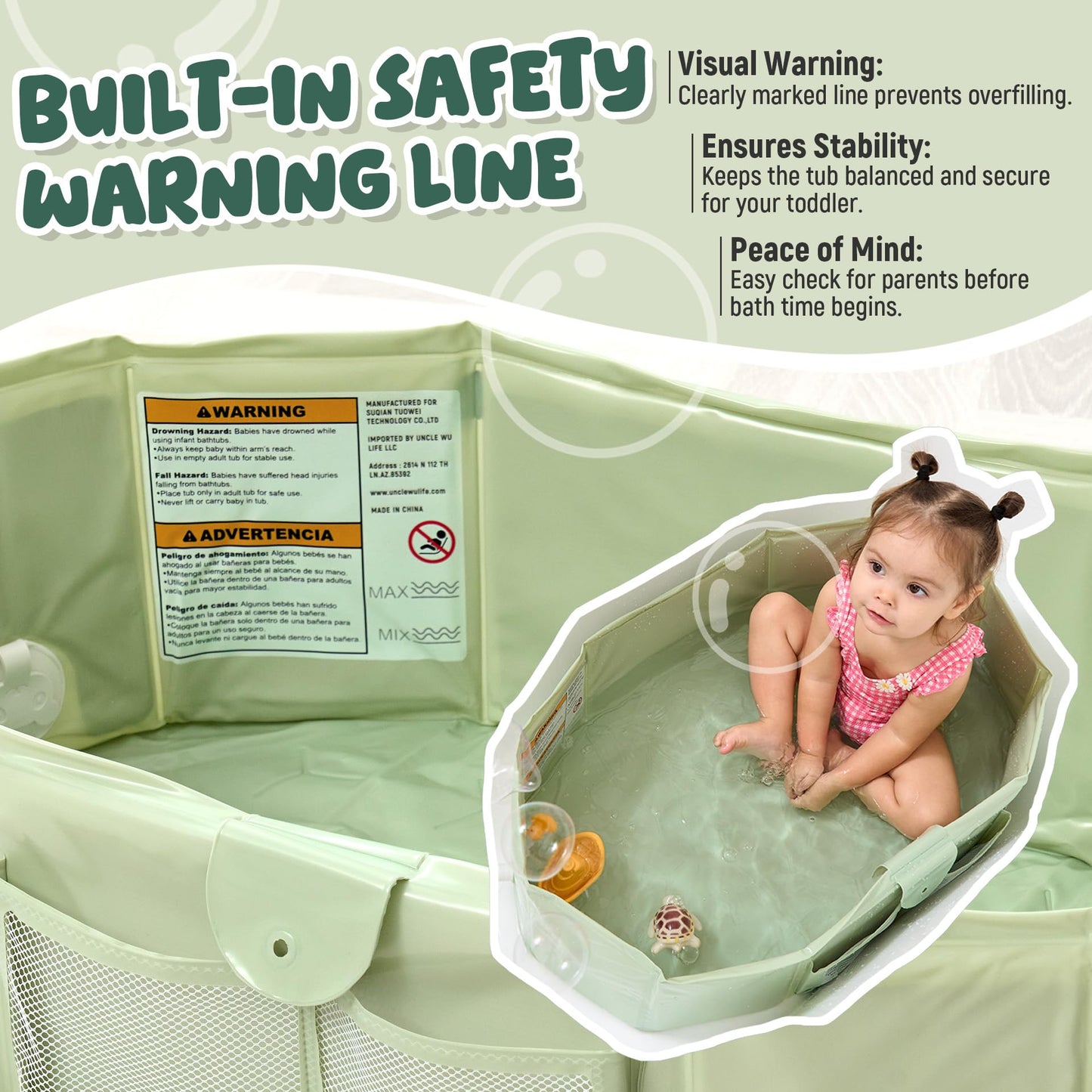Collapsible Toddler Bathtub Portable Shower to Bath Tub