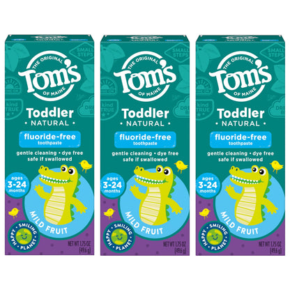 Toddler Fluoride-Free Toothpaste Mild Fruit 3-Pack
