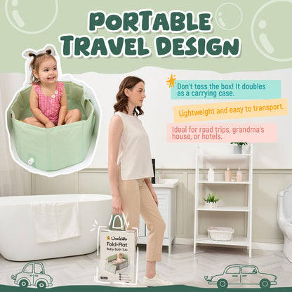 Collapsible Toddler Bathtub Portable Shower to Bath Tub