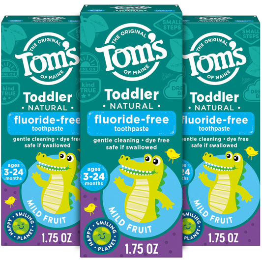 Toddler Fluoride-Free Toothpaste Mild Fruit 3-Pack