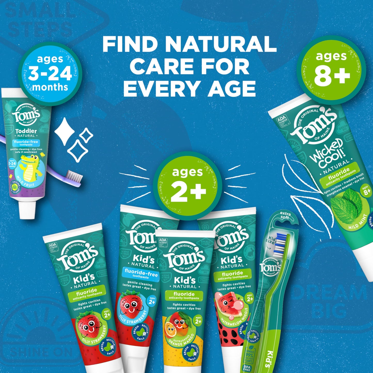 Toddler Fluoride-Free Toothpaste Mild Fruit 3-Pack